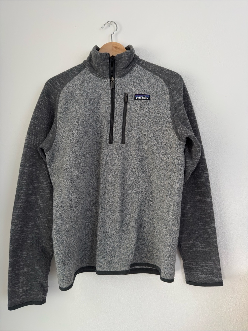PATAGONIA BETTER Sweater Mens Small Gray Quarter Zip Nickel Forge Fleece